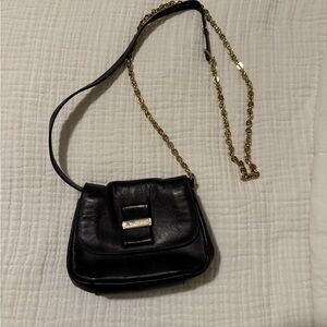 See By Chloe Black Leather Crossbody Bag with Gold Chain